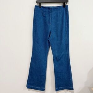 JASON WU Women's Blue Denim Boot Cut Mid Rise Jeans Wide Leg Boho Hippie Size 6